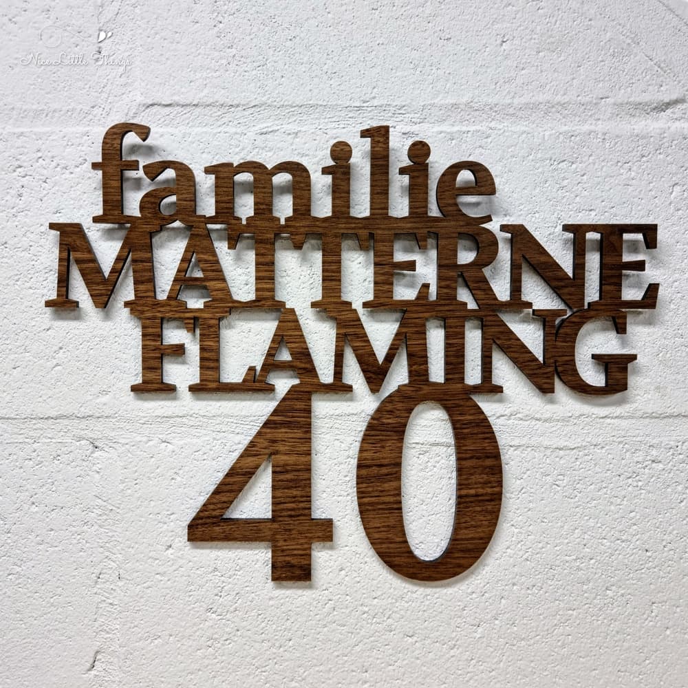 Plaque d'identification Famille + N° de maison