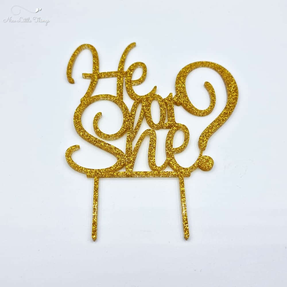 Dessus de gâteau Il ou Elle Paillettes