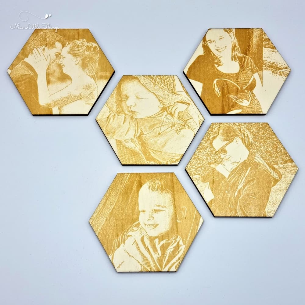 collage de photos hexagonales