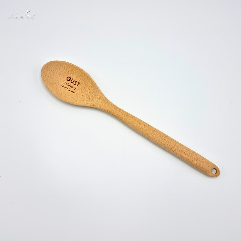 Cuillère en bois avec prénom et citation