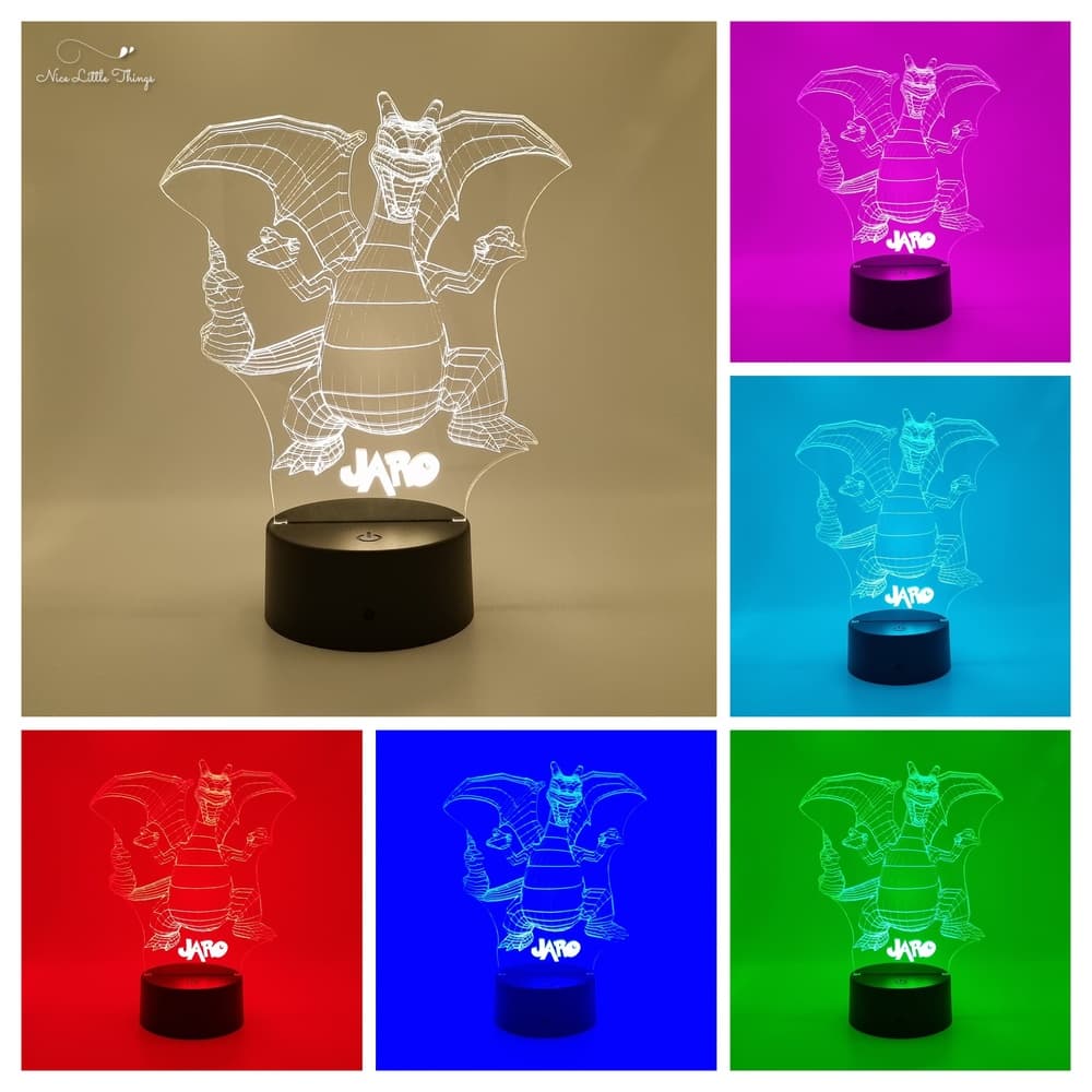 Lampe LED RVB personnalisée Pokemon Charizard