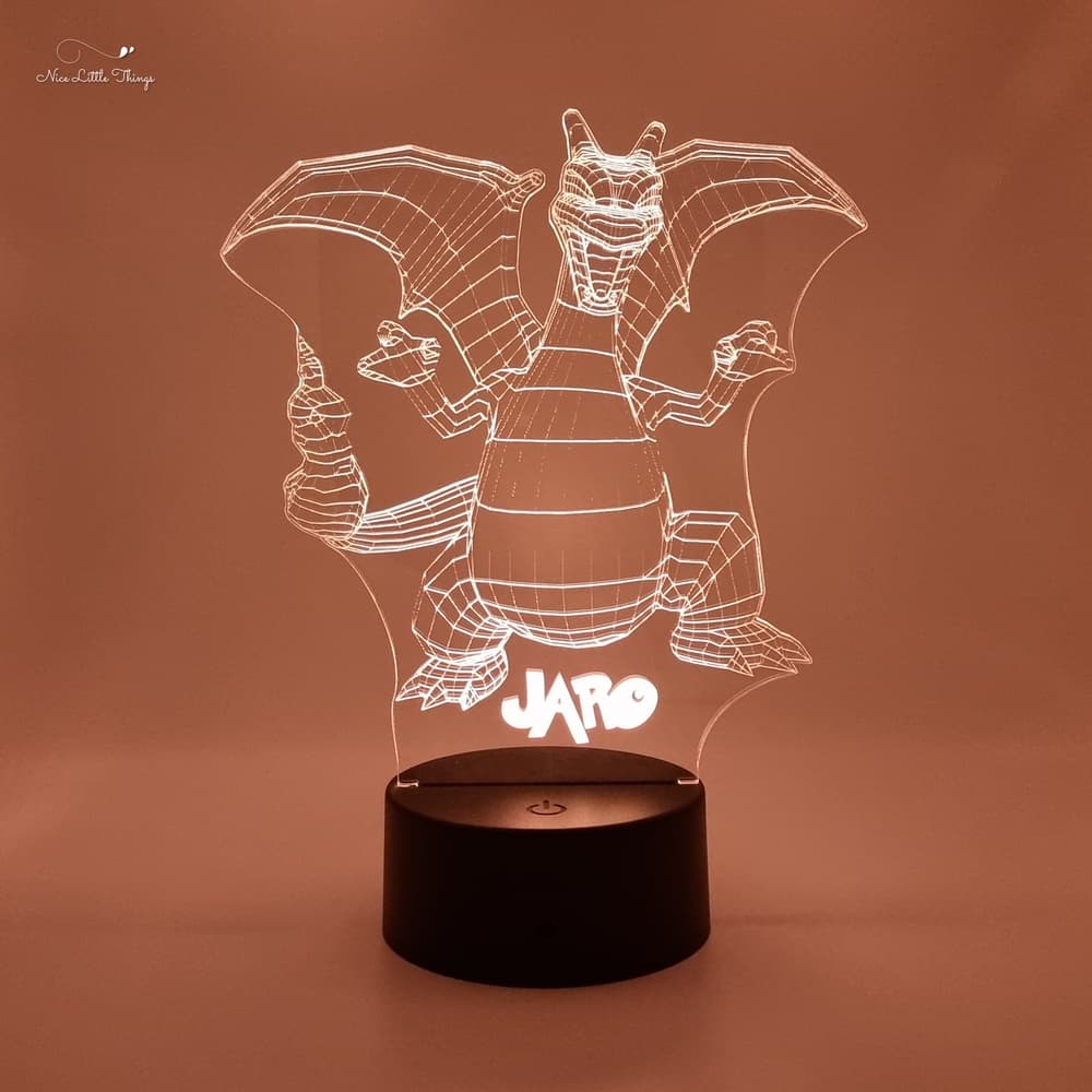 Lampe LED RVB personnalisée Pokemon Charizard