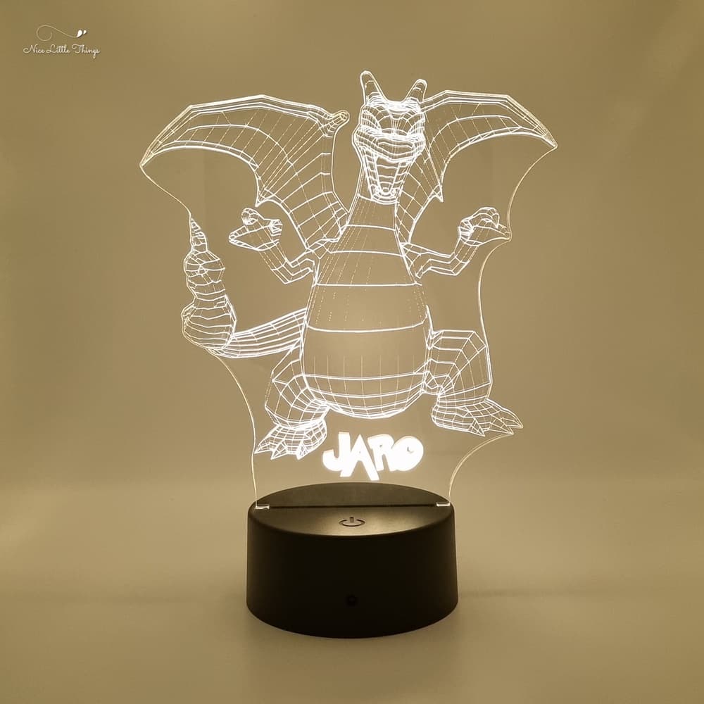 Lampe LED RVB personnalisée Pokemon Charizard