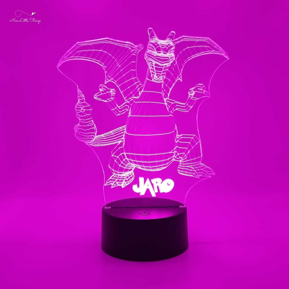 Lampe LED RVB personnalisée Pokemon Charizard