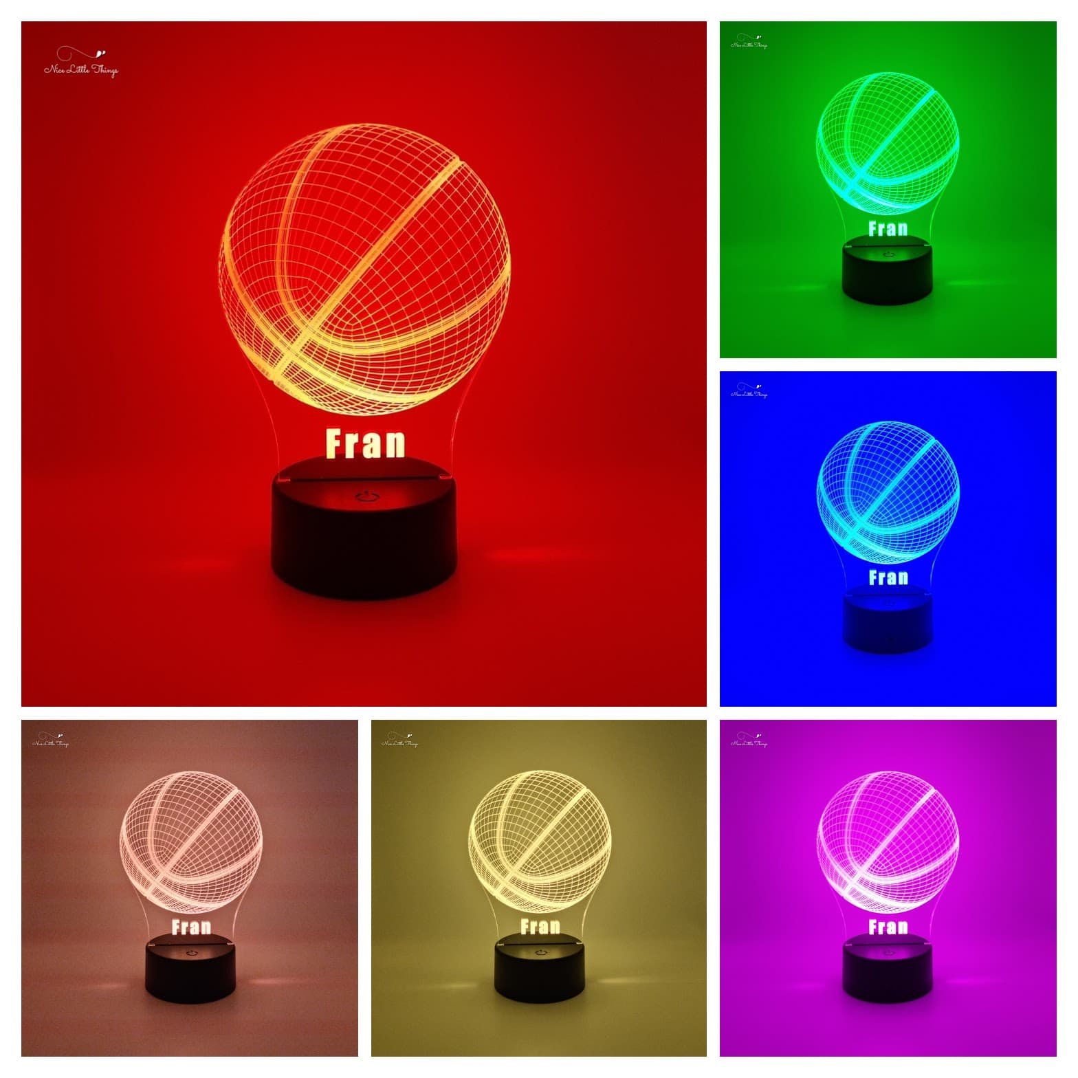 Lampe LED RGB personnalisée Basket-ball