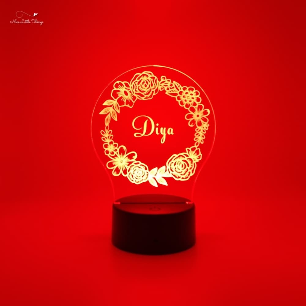 Couronne de fleurs avec lampe LED RVB