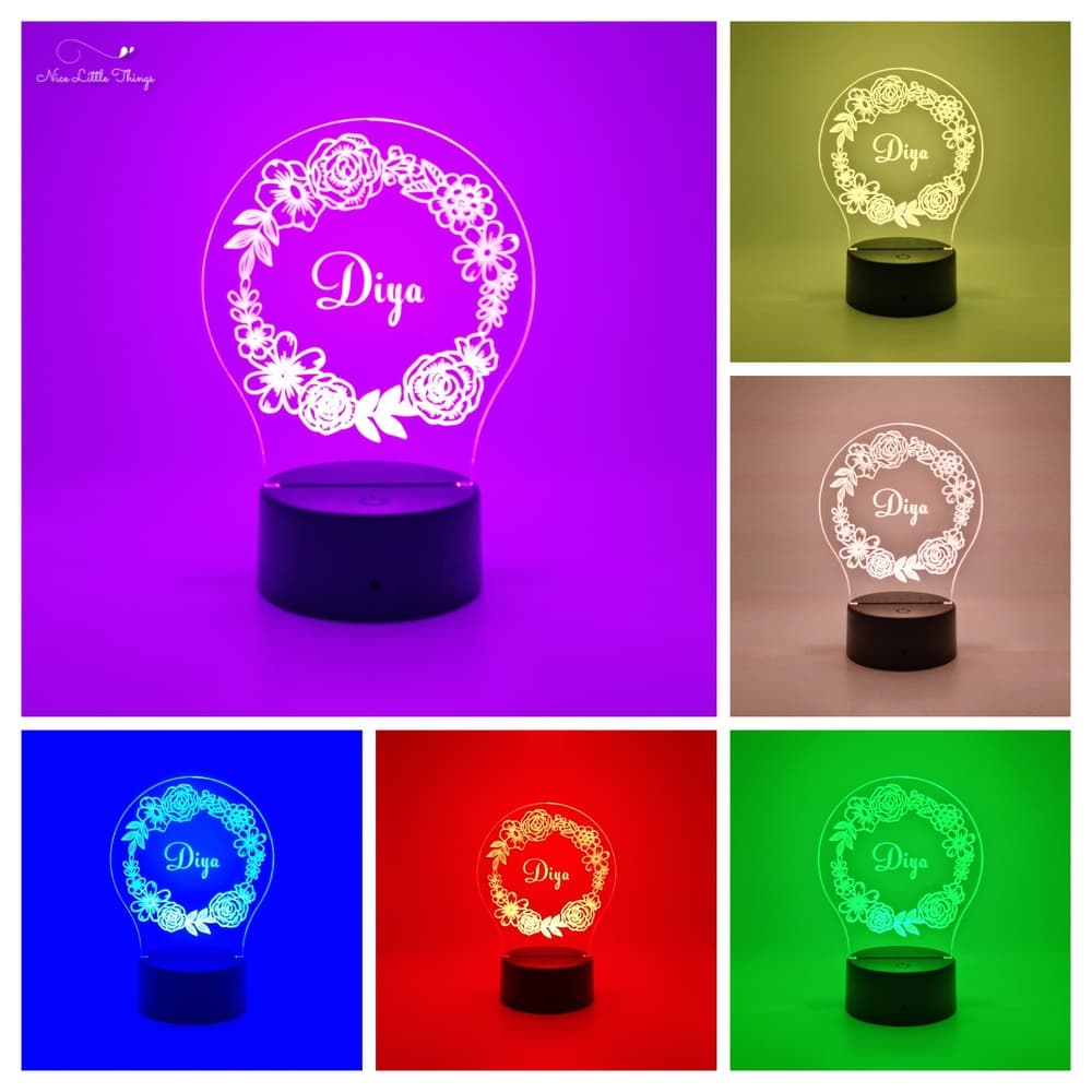 Couronne de fleurs avec lampe LED RVB