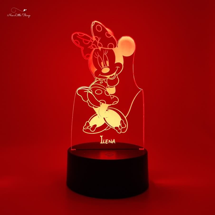 Lampe LED RVB personnalisée Minnie Mouse
