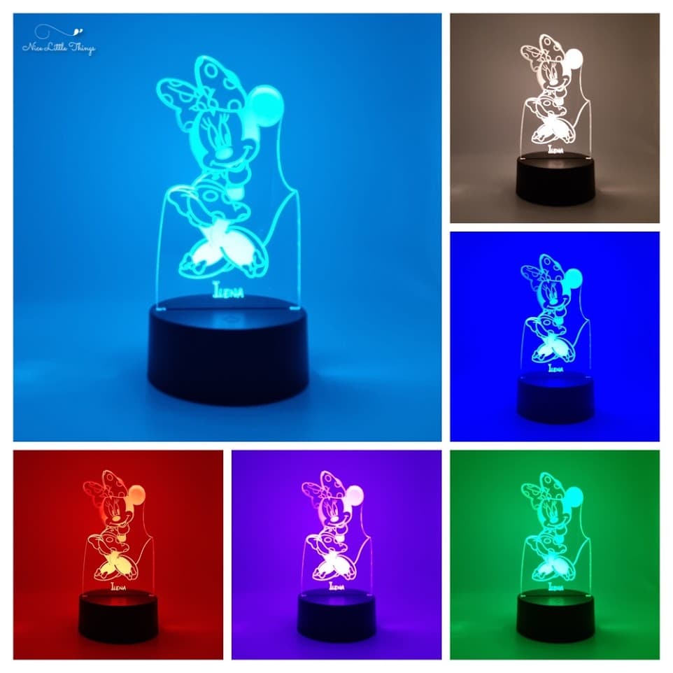 Lampe LED RVB personnalisée Minnie Mouse