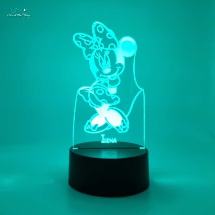 Lampe LED RVB personnalisée Minnie Mouse