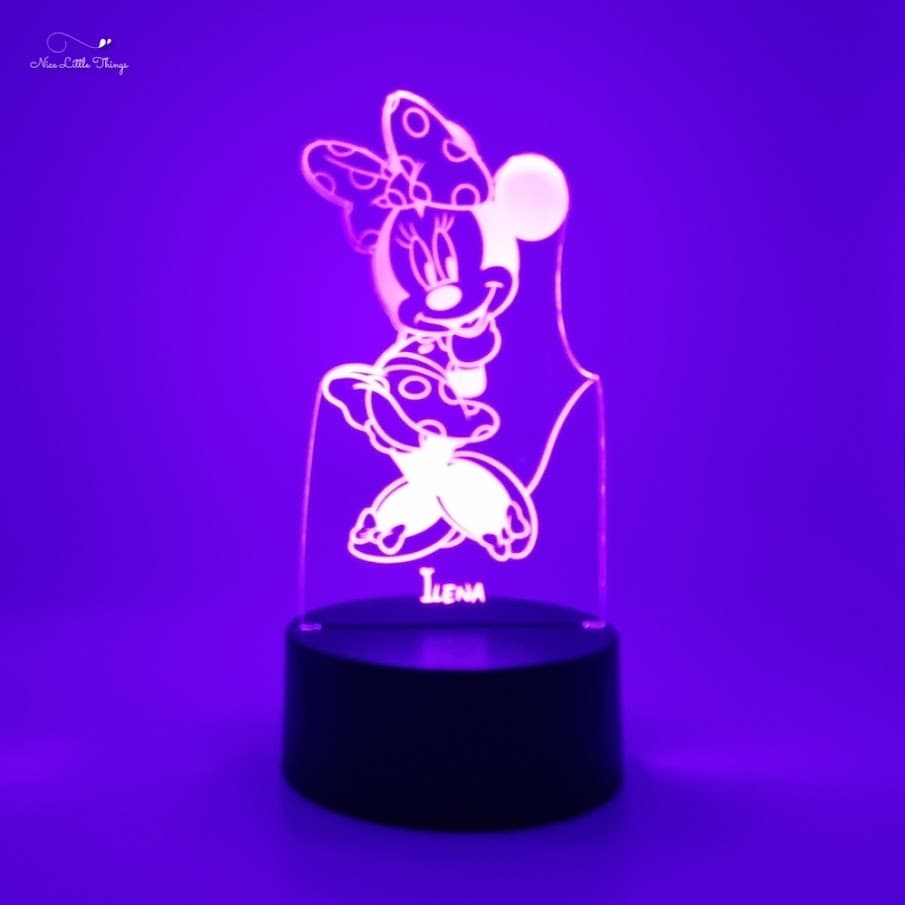 Lampe LED RVB personnalisée Minnie Mouse