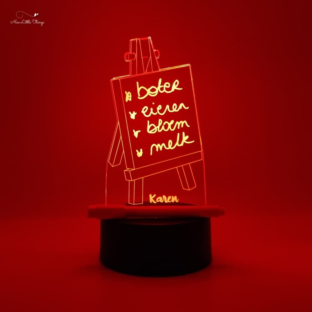 Lampe LED RVB personnalisée Dessin avec lumière - Chevalet de peintre