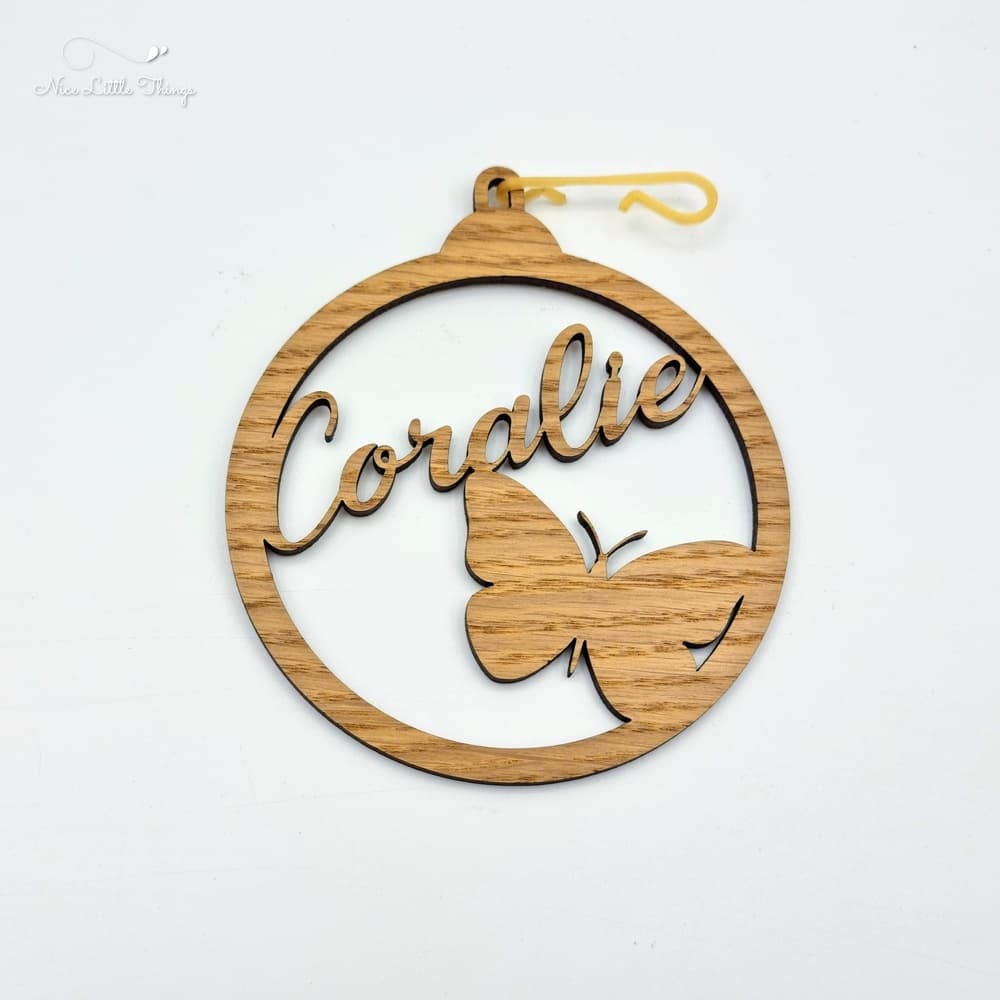 Boule de Noël Papillon avec nom