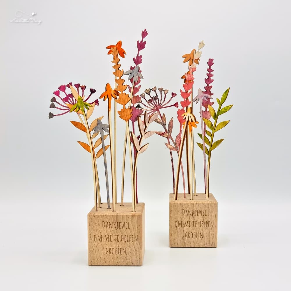 DIY kit Fleurs sauvages avec cube en bois - Merci de m'aider à grandir