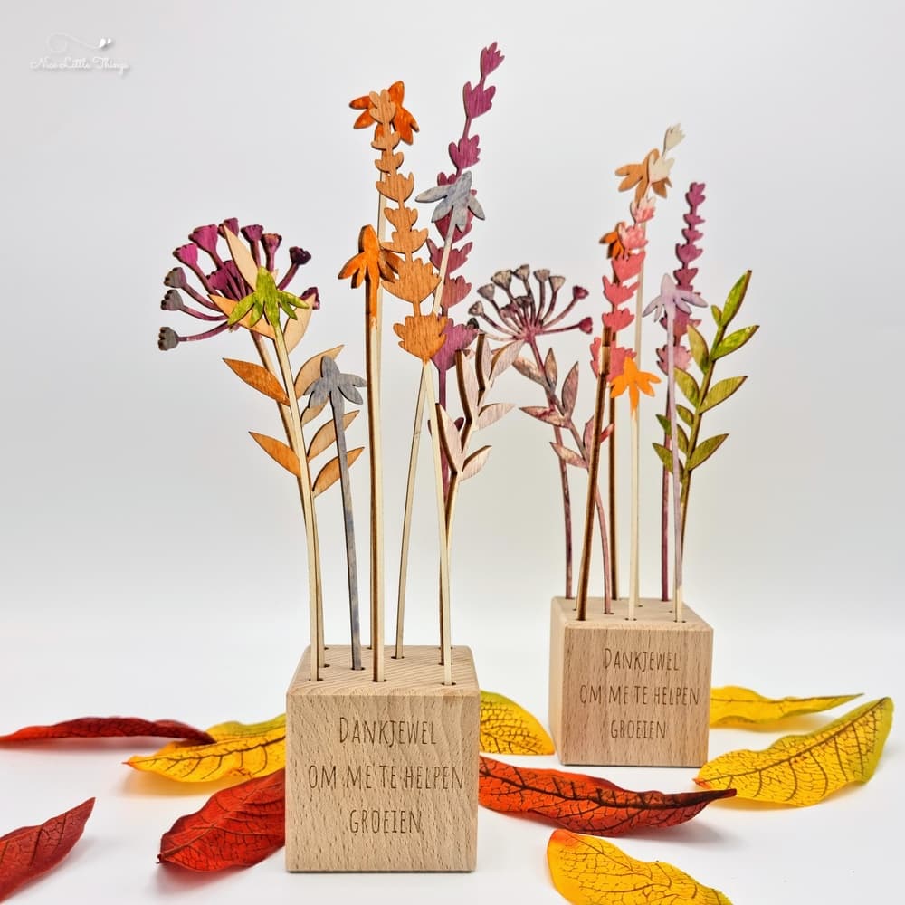DIY kit Fleurs sauvages avec cube en bois - Merci de m'aider à grandir