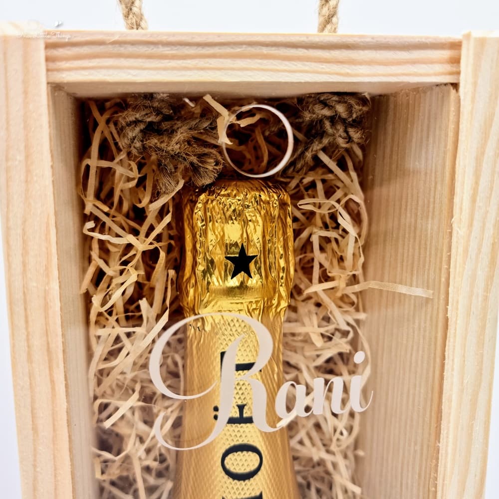 Boîte à vin avec couvercle transparent - Anniversaire