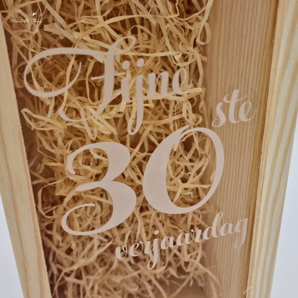 Boîte à vin avec couvercle transparent - Anniversaire