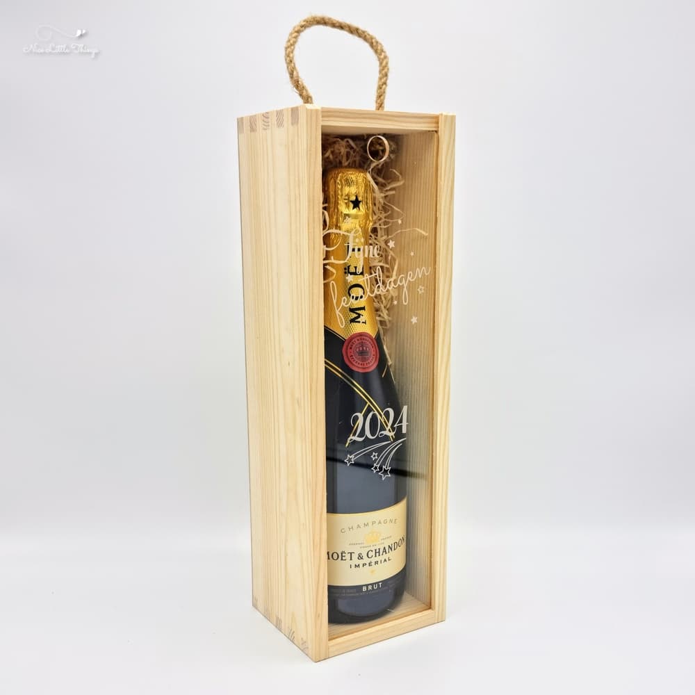 Boîte à vin avec couvercle transparent - Vacances