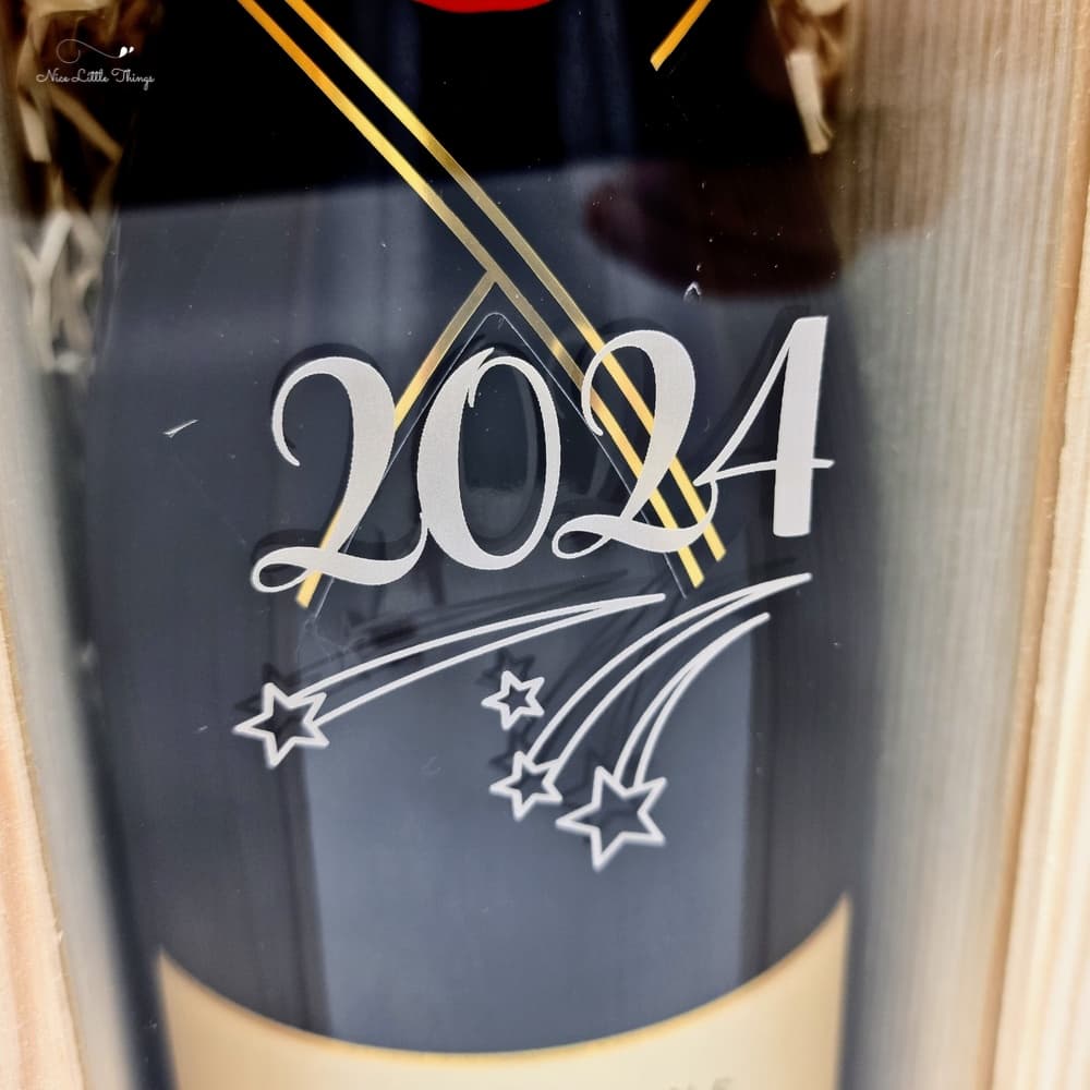 Boîte à vin avec couvercle transparent - Vacances