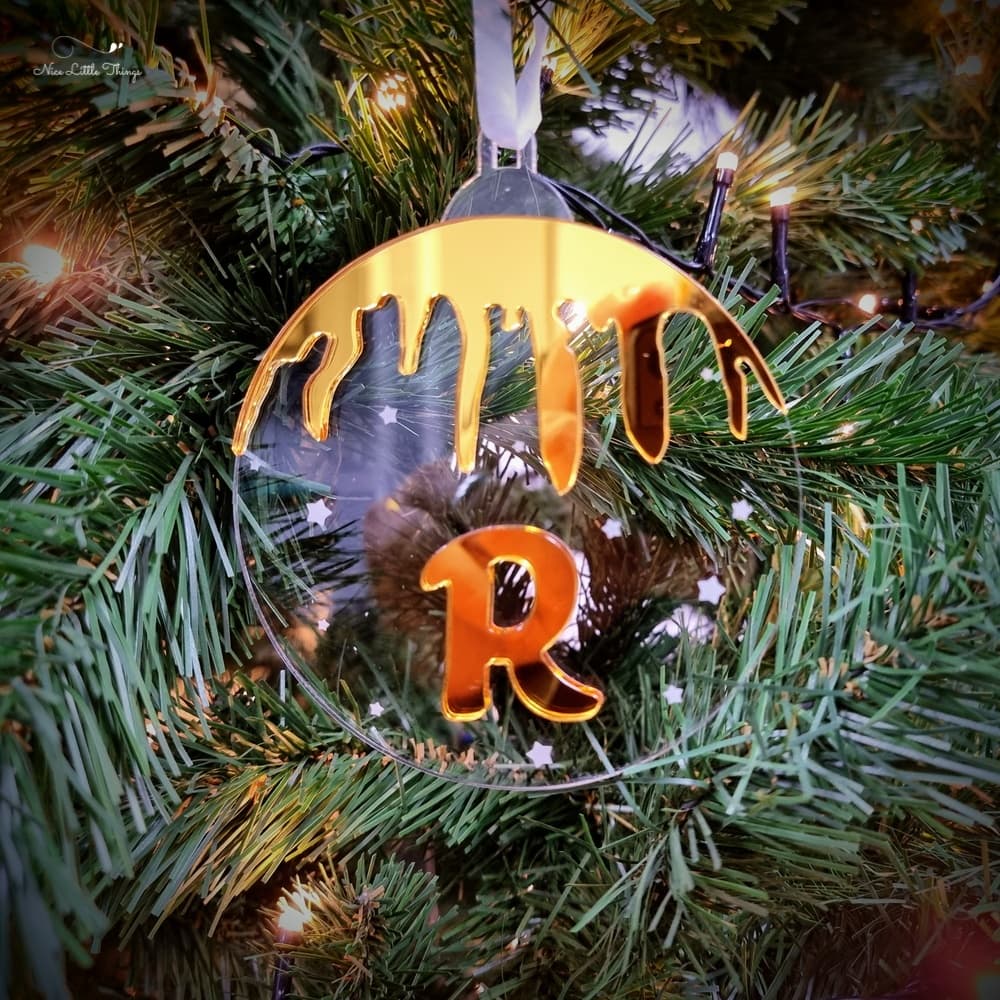 Boule de Noël en plexi avec lettre