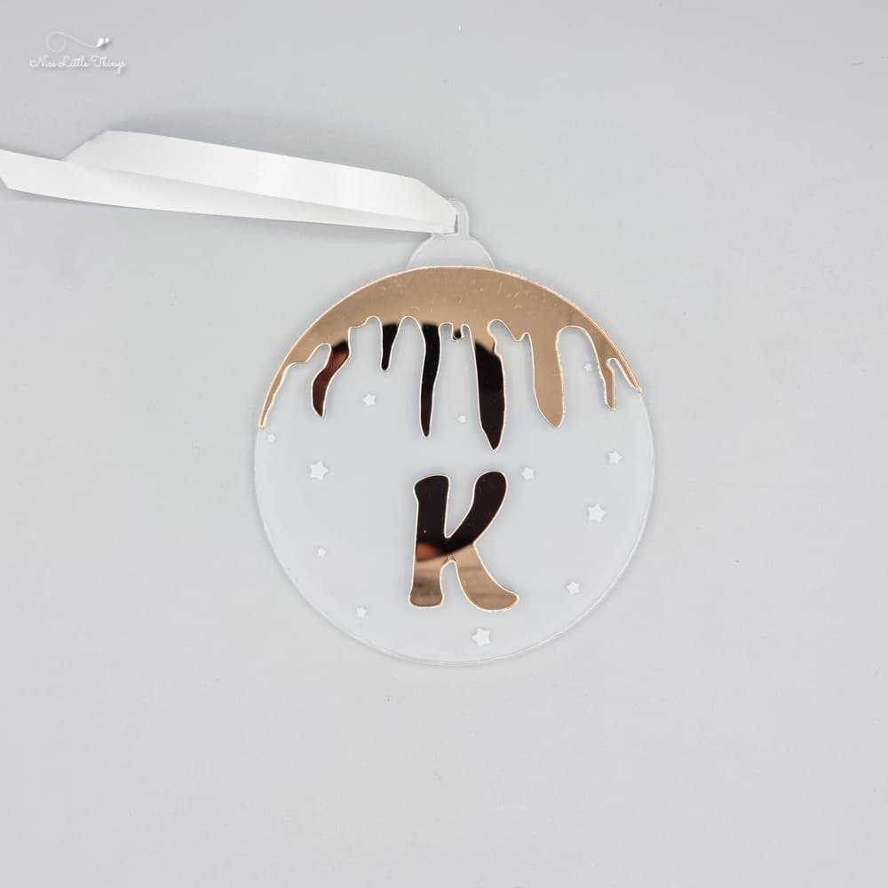 Boule de Noël en plexi avec lettre