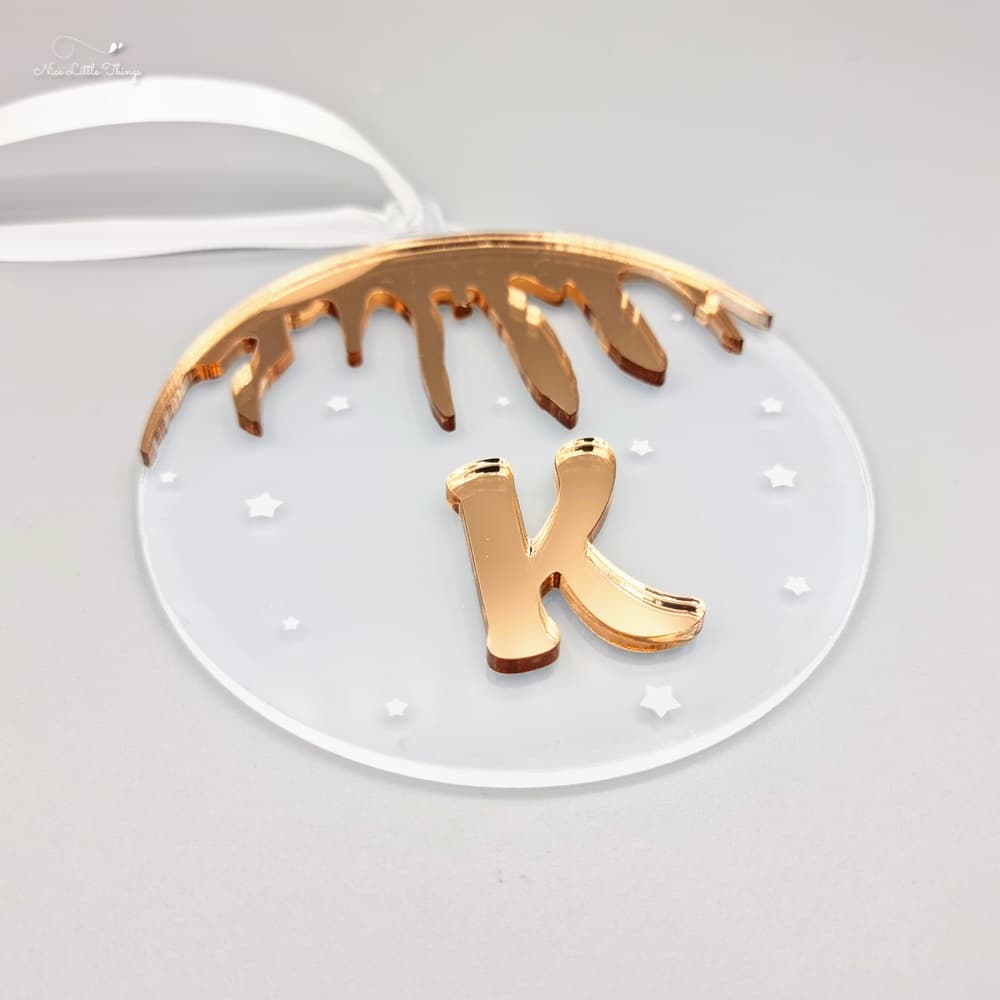 Boule de Noël en plexi avec lettre