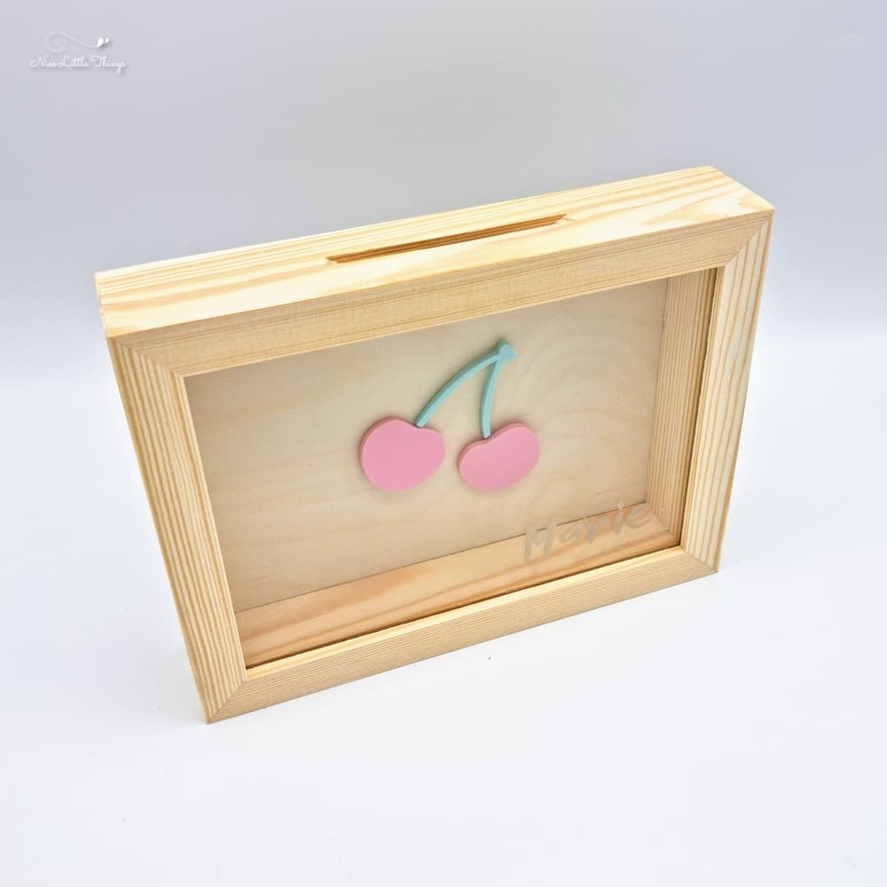 Tirelire avec nom - Cerise