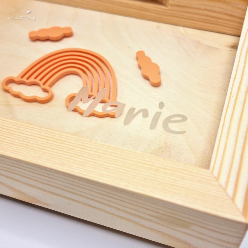 Tirelire avec nom - Arc-en-ciel