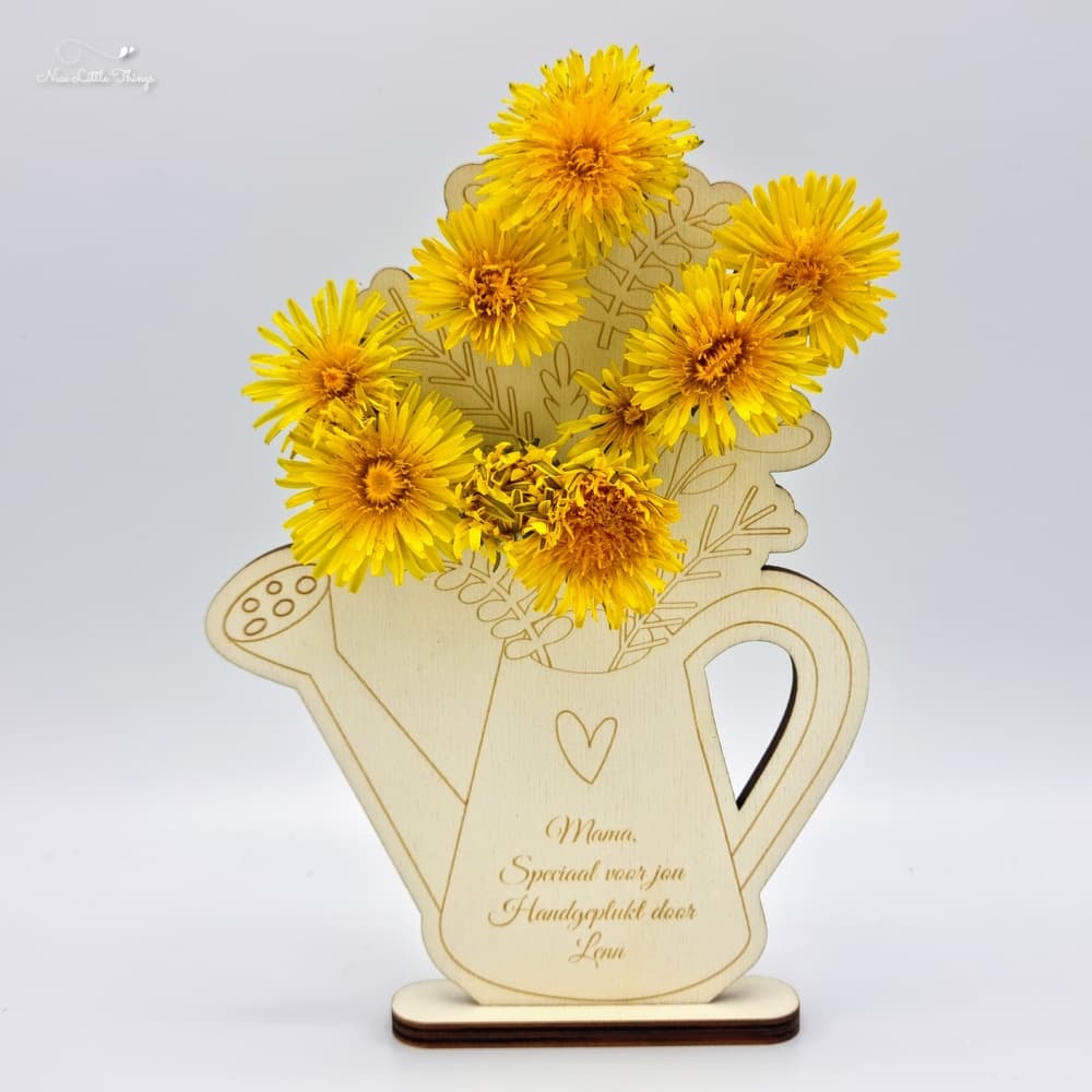 Présentoir personnalisé pour les fleurs cueillies à la main.