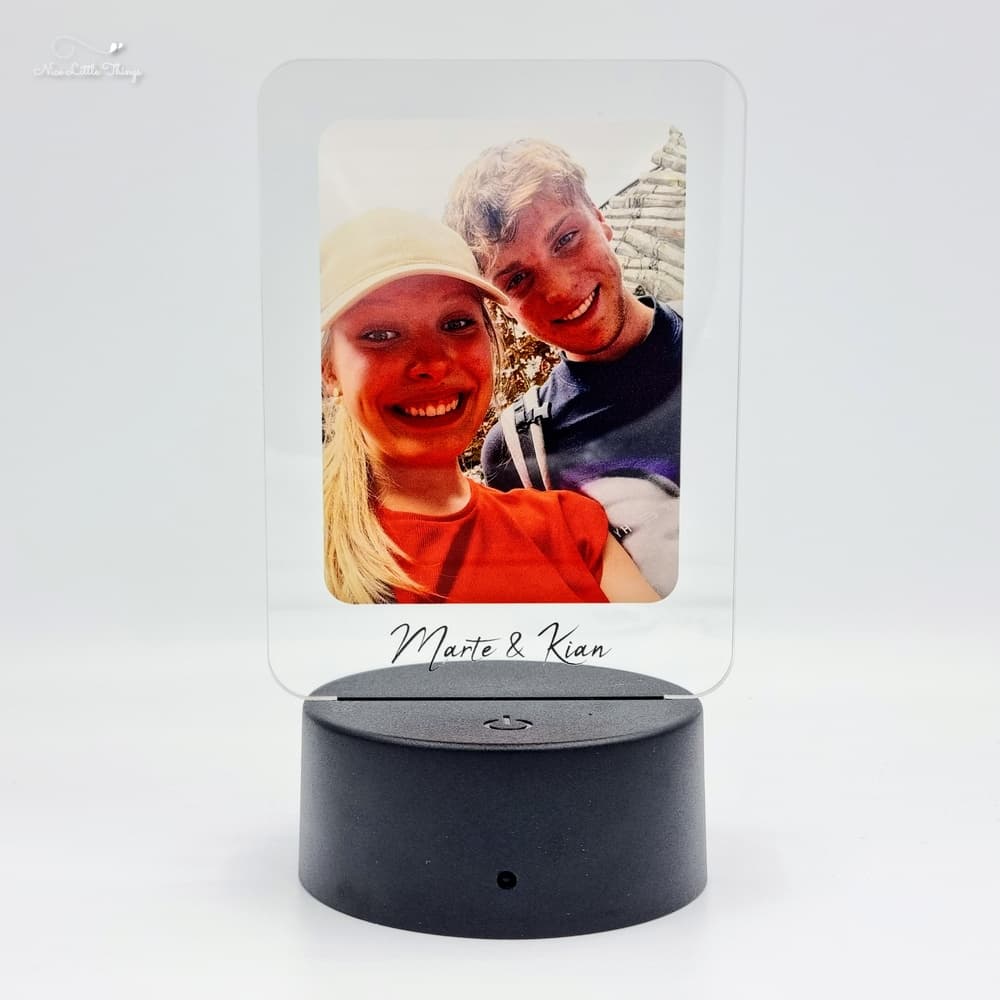 Lumière LED avec photo et texte