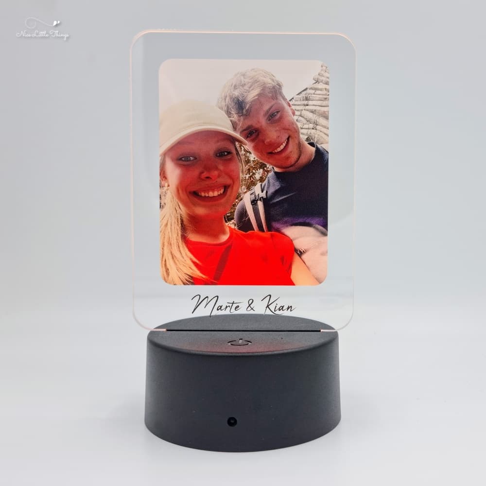 Lumière LED avec photo et texte