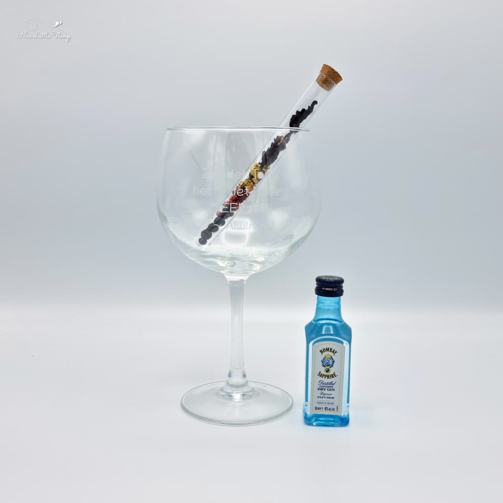 pack d'échantillons avec verre à gin personnalisé