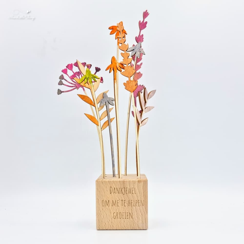 DIY kit Fleurs sauvages avec cube en bois - Merci de m'aider à grandir
