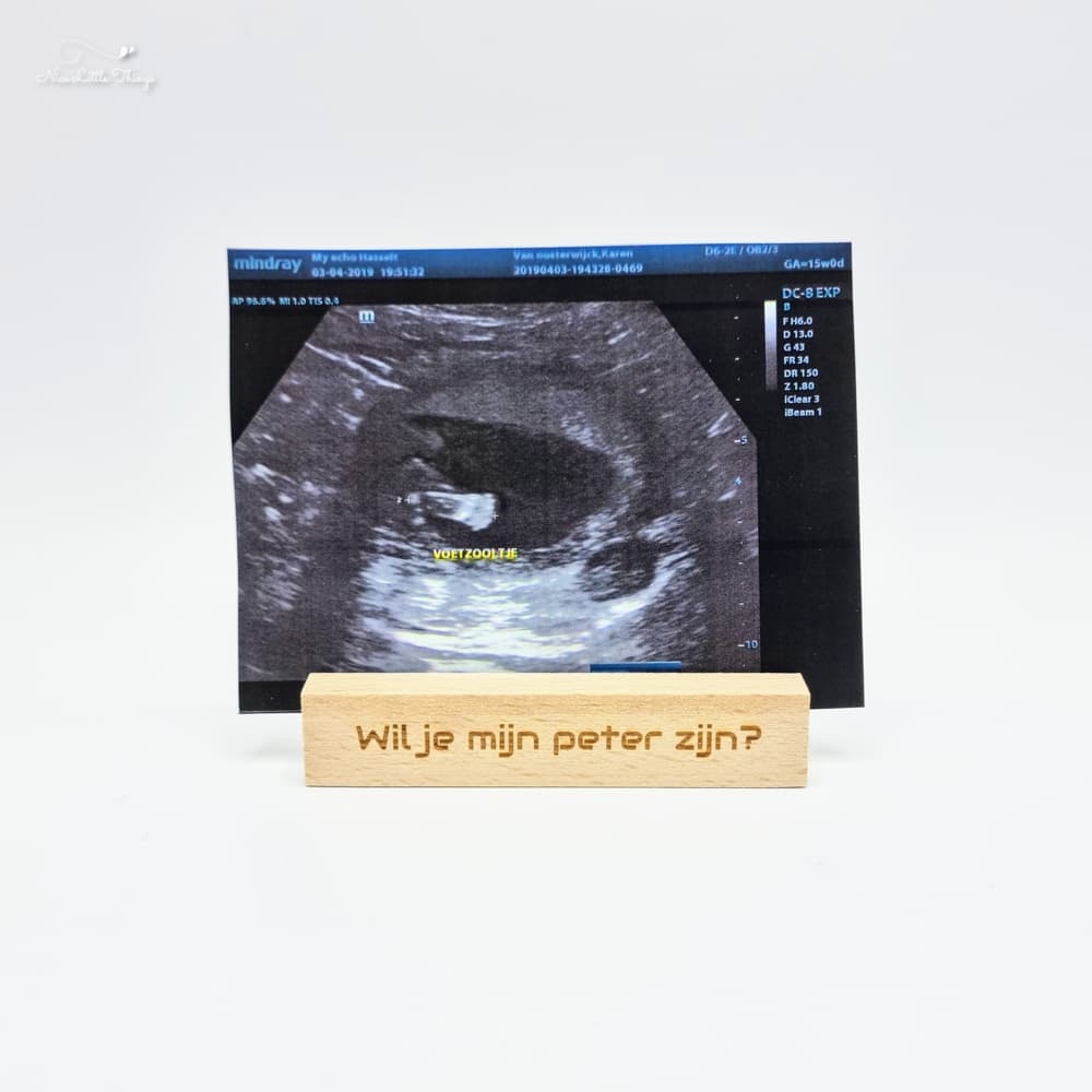 Porte-photo en bois — Seras-tu mon parrain ?