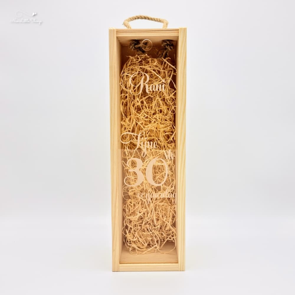 Boîte à vin avec couvercle transparent - Anniversaire