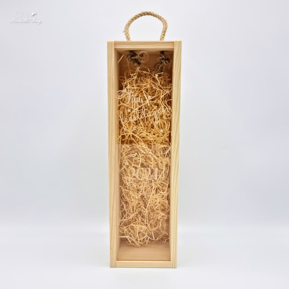 Boîte à vin avec couvercle transparent - Vacances