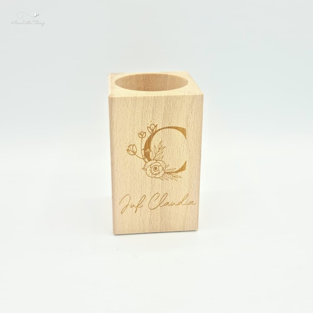 Porte-stylos personnalisé avec fleurs