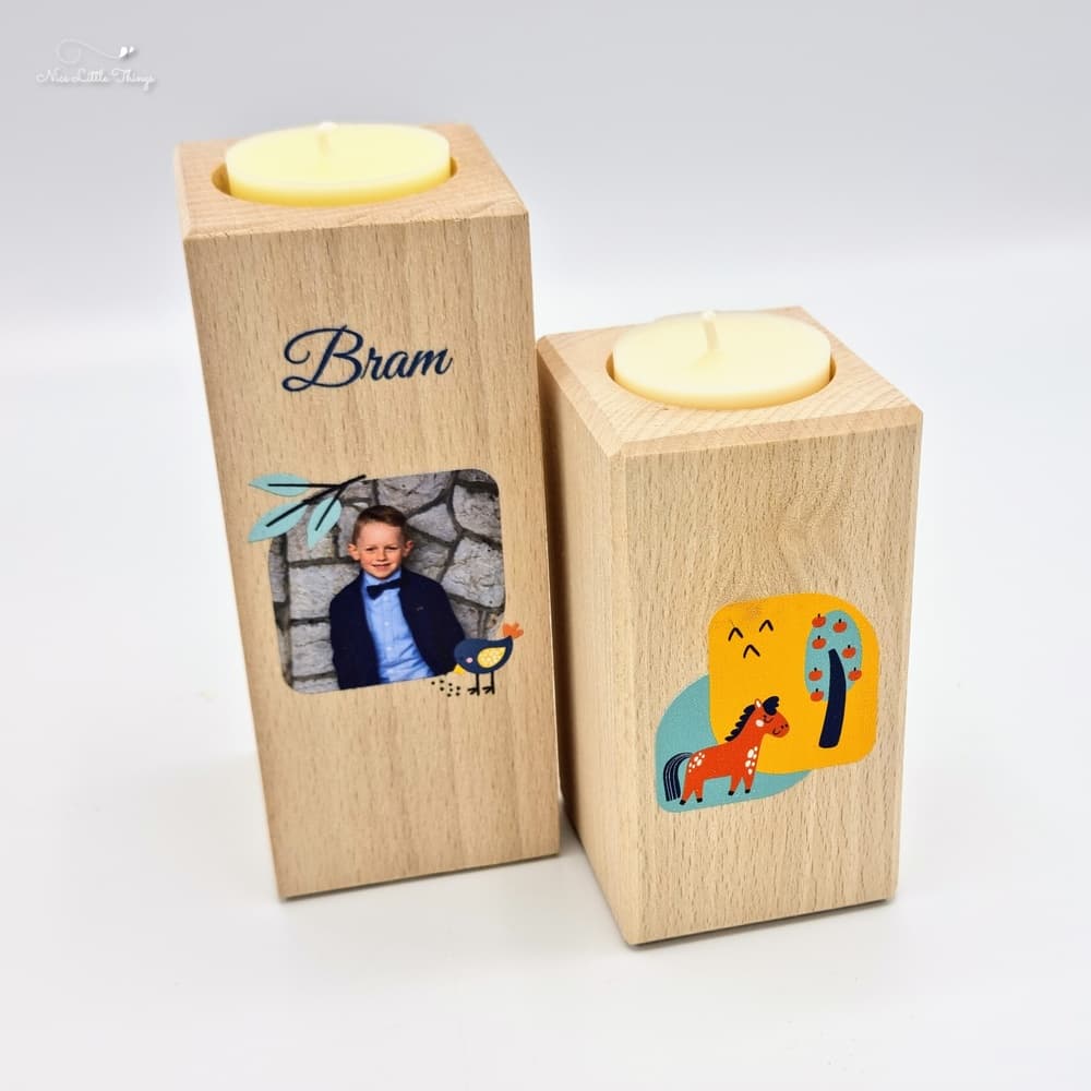 Ensemble de bougeoirs avec photo