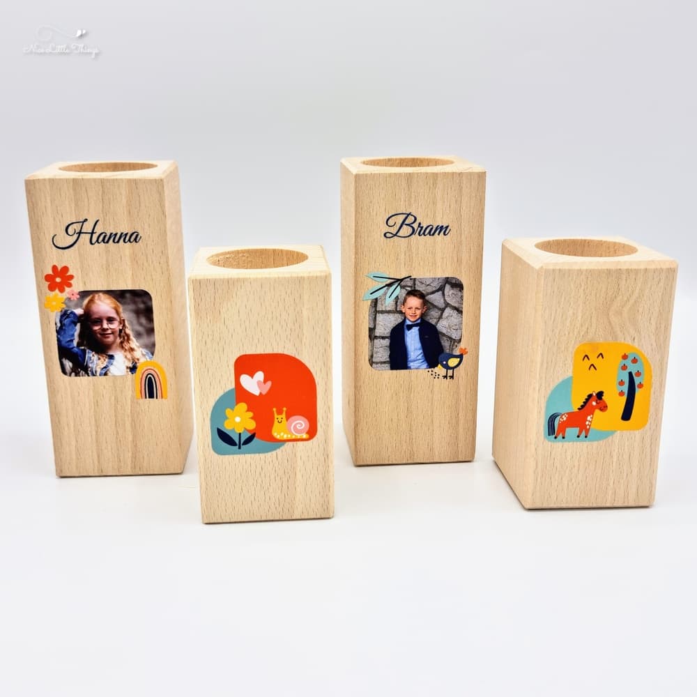 Ensemble de bougeoirs avec photo
