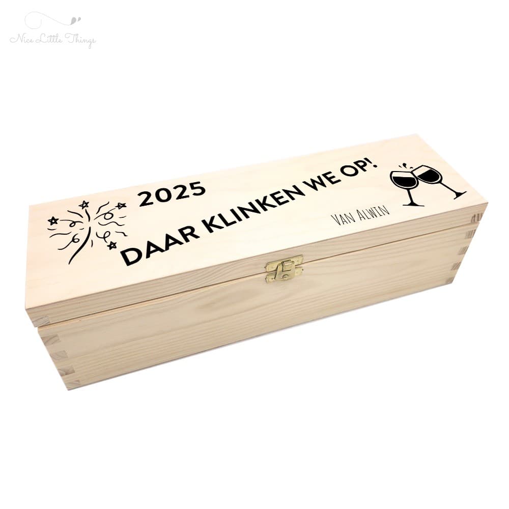 Caisse à vin avec serrure « On trinque à ça ! »